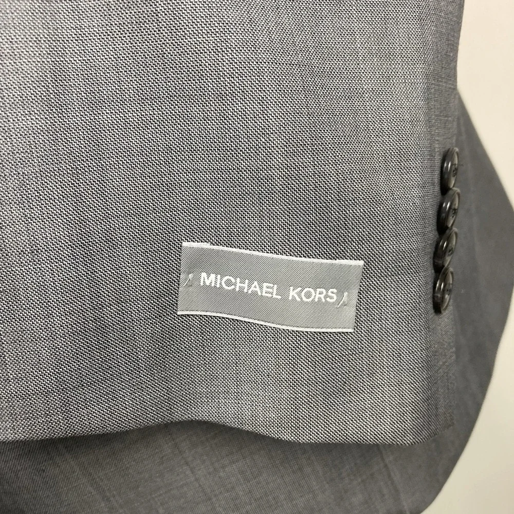 Michael Kors Mens Classic-fit Suit Jacket Blazer 50R Grey Stretch E06833